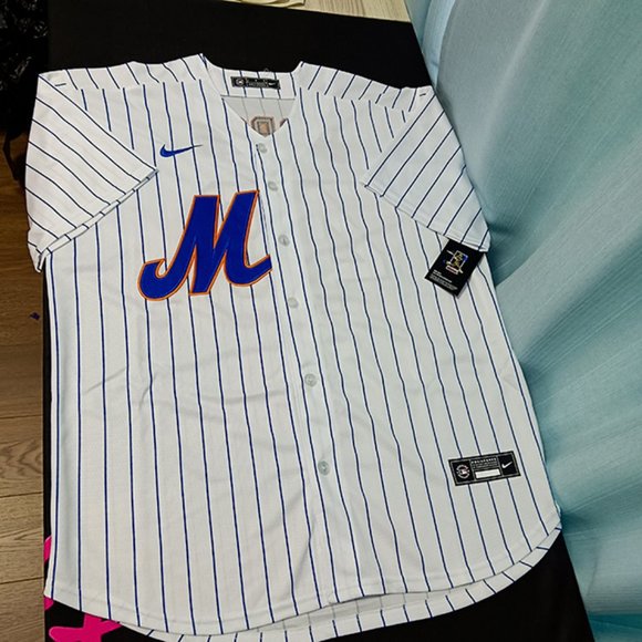Jacob Degrom White Stripes #48 New York Mets Nike Baseball Jersey - Picture 1 of 6